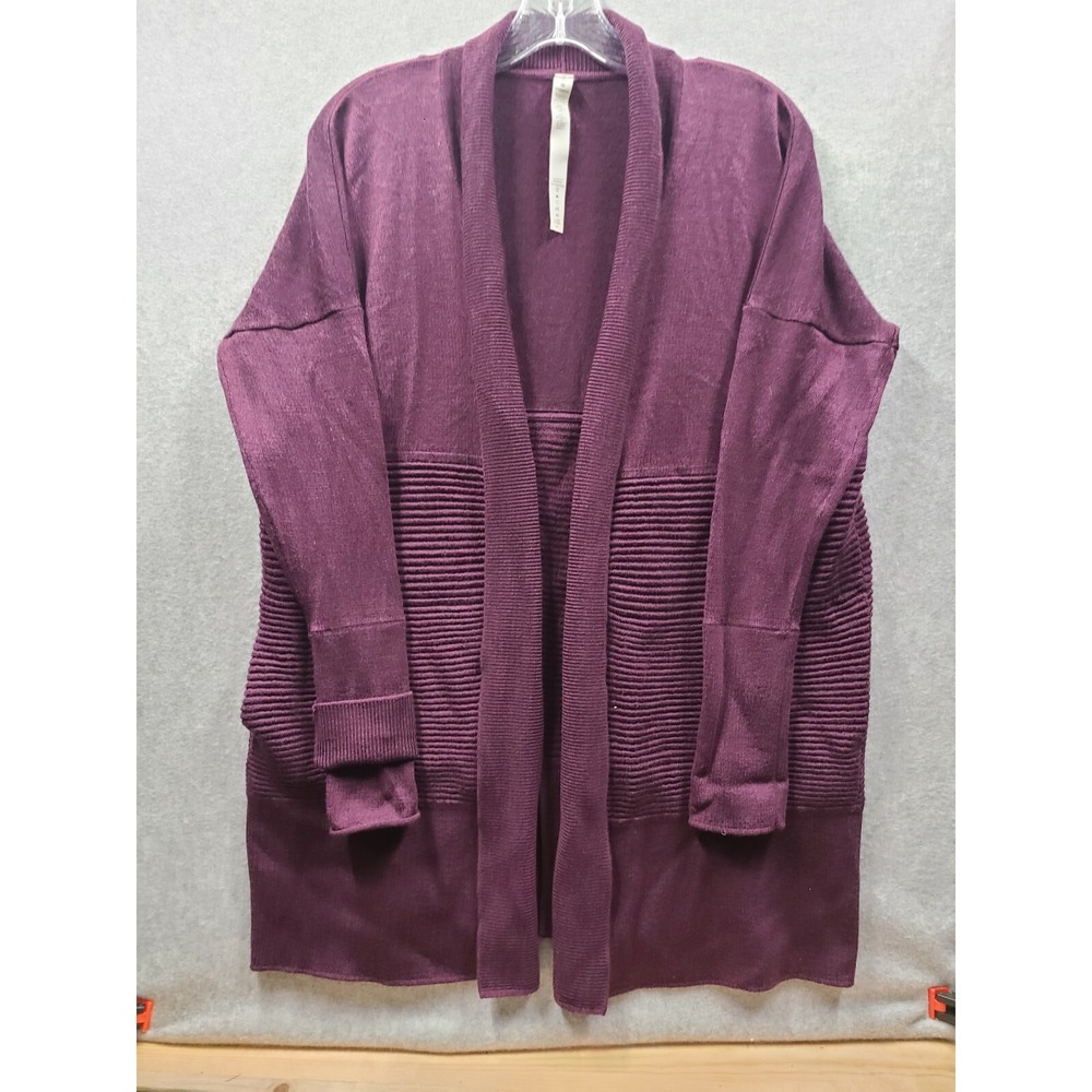 lululemon athletica Deep Plum Open-Front Textured Cardigan
